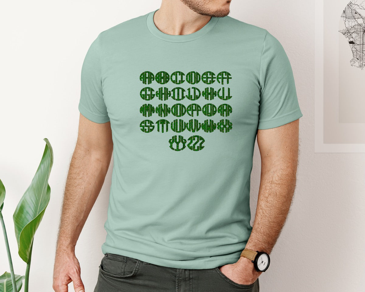 brand:Bella Canvas|color:Dusty Blue|St Patricks Leopard Circle Monogram Graphic T-Shirt