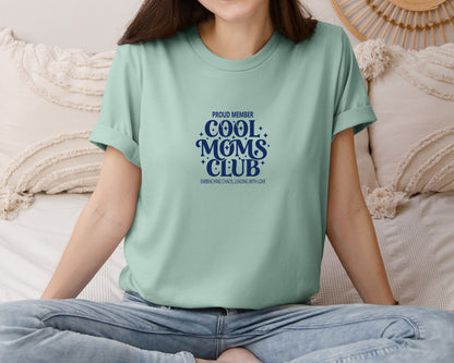 brand:Bella Canvas|color:Dusty Blue|Proud Cool Moms Club Graphic T-Shirt