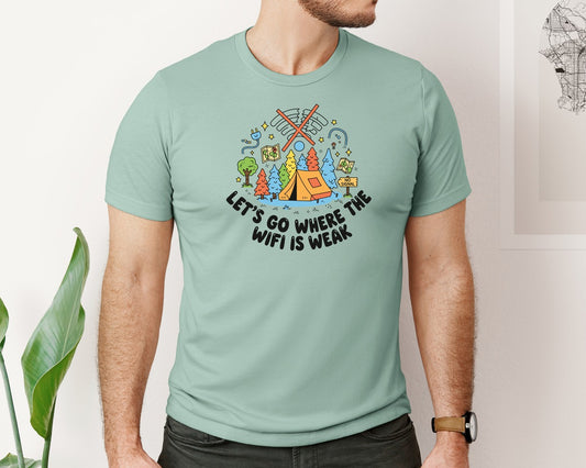 Wifi Is Weak Camping Graphic T-Shirt