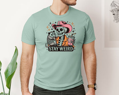 brand:Bella Canvas|color:Dusty Blue|Stay Weird Trending Design Fun Graphic T-Shirt