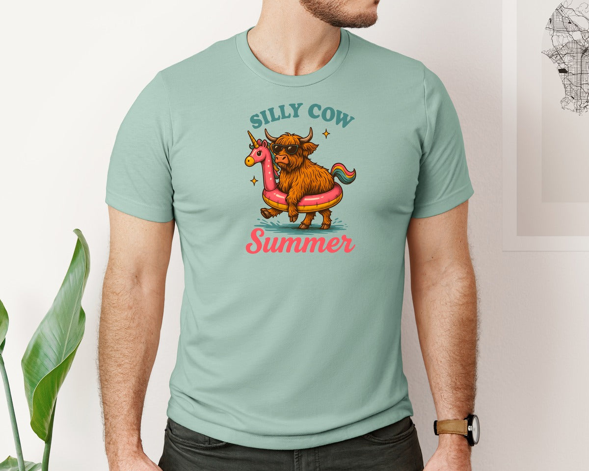 brand:Bella Canvas|color:Dusty Blue|Silly Summer Floaties T Shirt Graphic T-Shirt