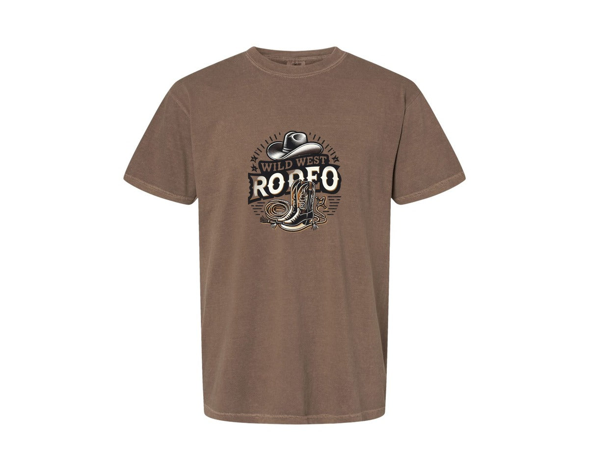 brand:Comfort Colors|color:Espresso|Western Wild West Rodeo T Shirt Graphic T-Shirt