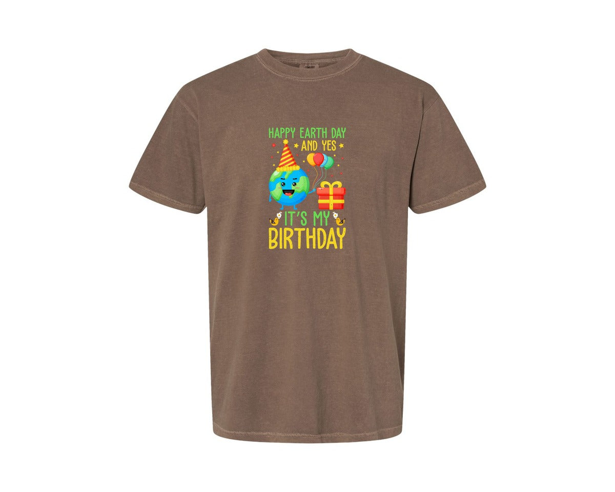 brand:Comfort Colors|color:Espresso|Happy Earth Day Birth Day T Shirt Graphic T-Shirt