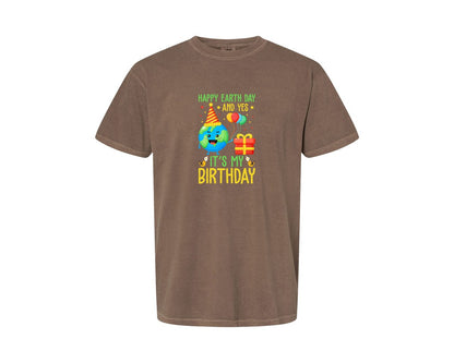 brand:Comfort Colors|color:Espresso|Happy Earth Day Birth Day T Shirt Graphic T-Shirt