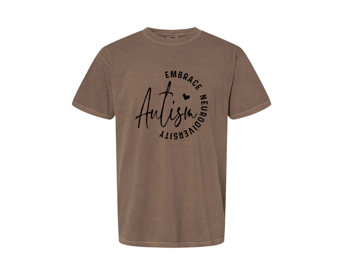 brand:Comfort Colors|color:Espresso|Embrace Neurodiversity Autism Graphic T-Shirt
