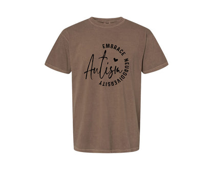 brand:Comfort Colors|color:Espresso|Embrace Neurodiversity Autism Graphic T-Shirt