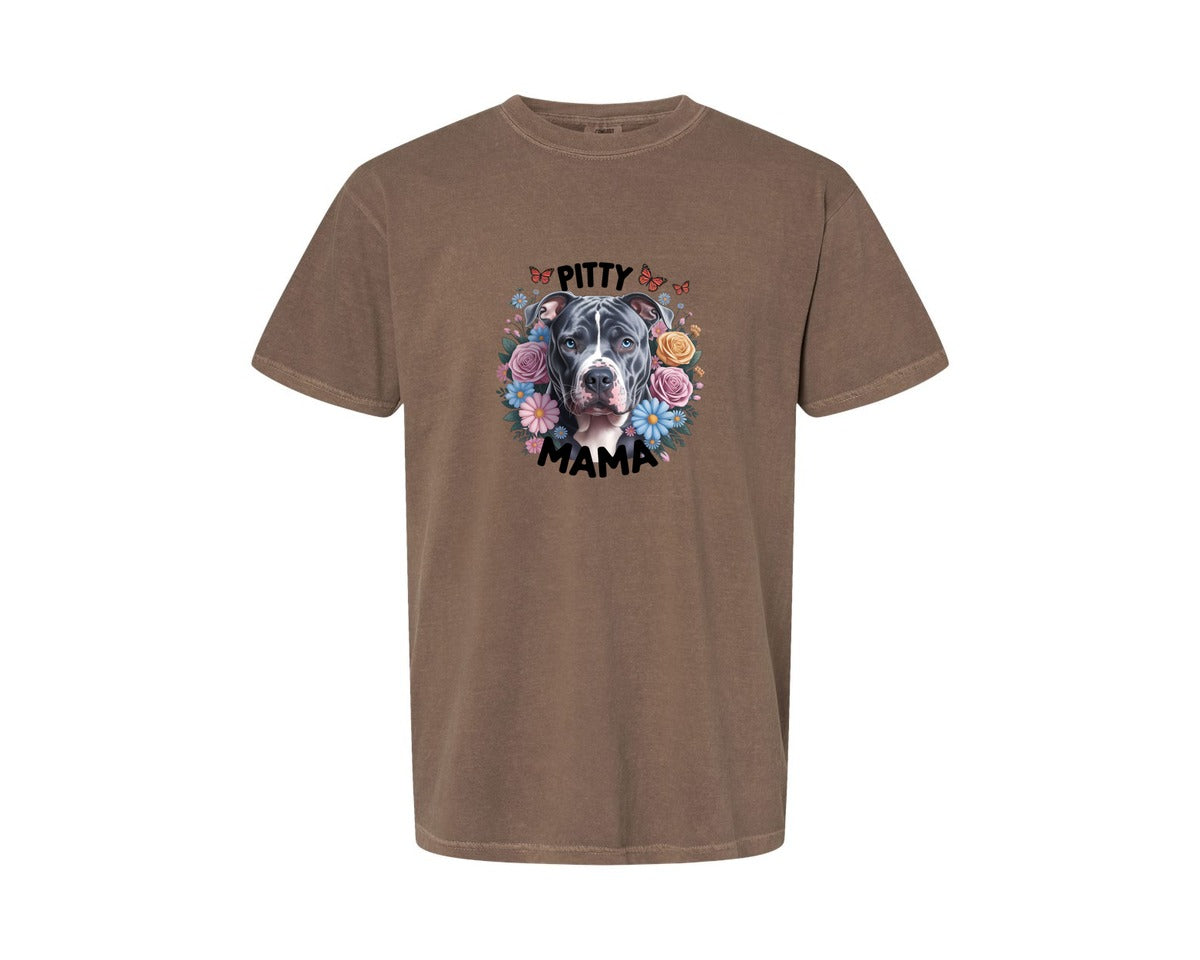brand:Comfort Colors|color:Espresso|Pitty Mama Cute Pitbull Dog 2 Graphic T-Shirt