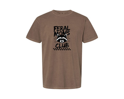brand:Comfort Colors|color:Espresso|Feral Moms Club Mom Life Raccoon Graphic T-Shirt