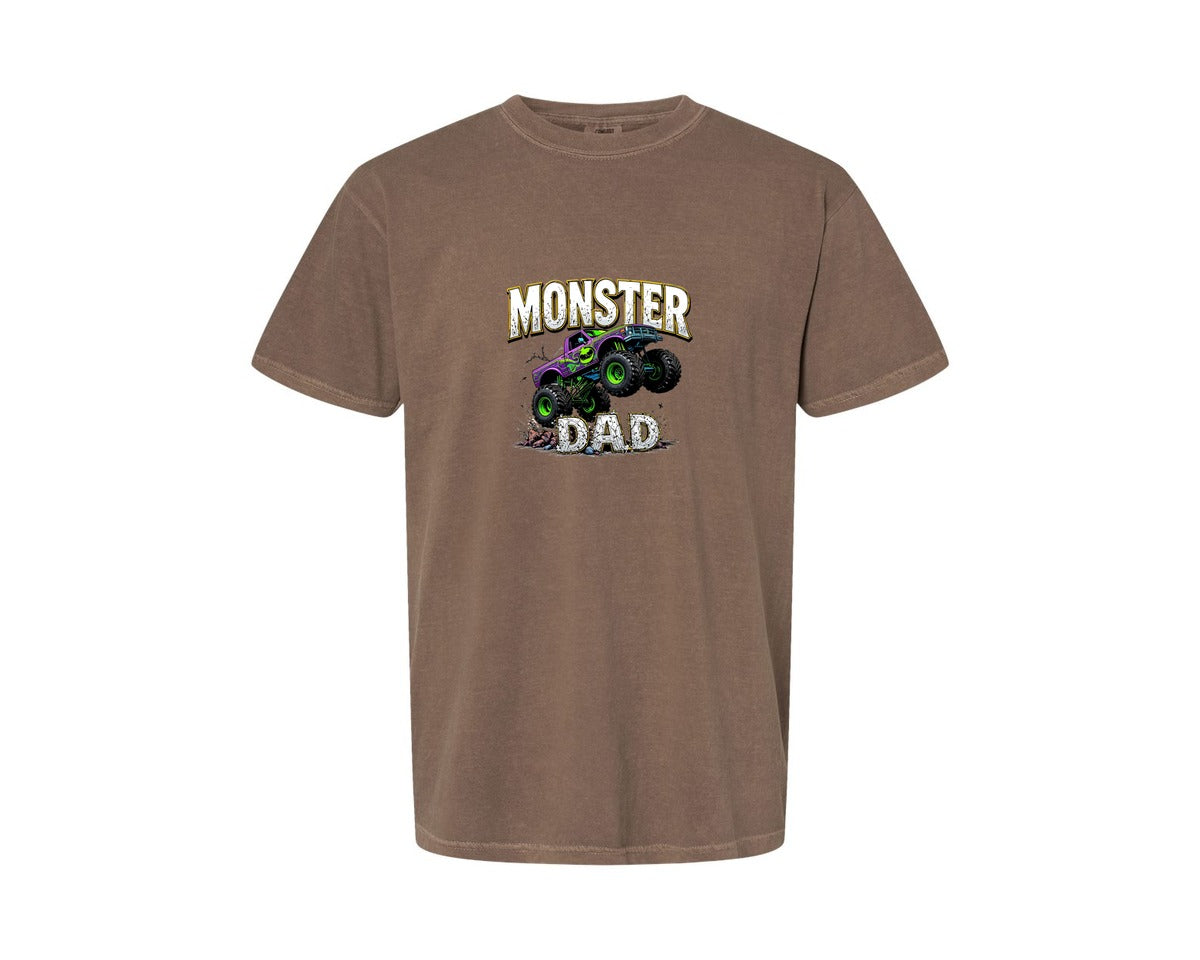 brand:Comfort Colors|color:Espresso|Fathers Day Monster Truck T Shirtdesign Graphic T-Shirt