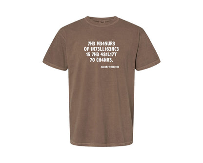 brand:Comfort Colors|color:Espresso|Einstein The Measure Of Intelligence Graphic T-Shirt