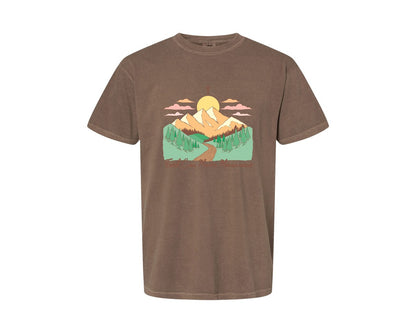 brand:Comfort Colors|color:Espresso|Faith Can Move Mountains Christian Quote 2 Graphic T-Shirt
