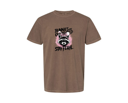 brand:Comfort Colors|color:Espresso|Bunnies Are Overrated Stay Feral 2 Graphic T-Shirt