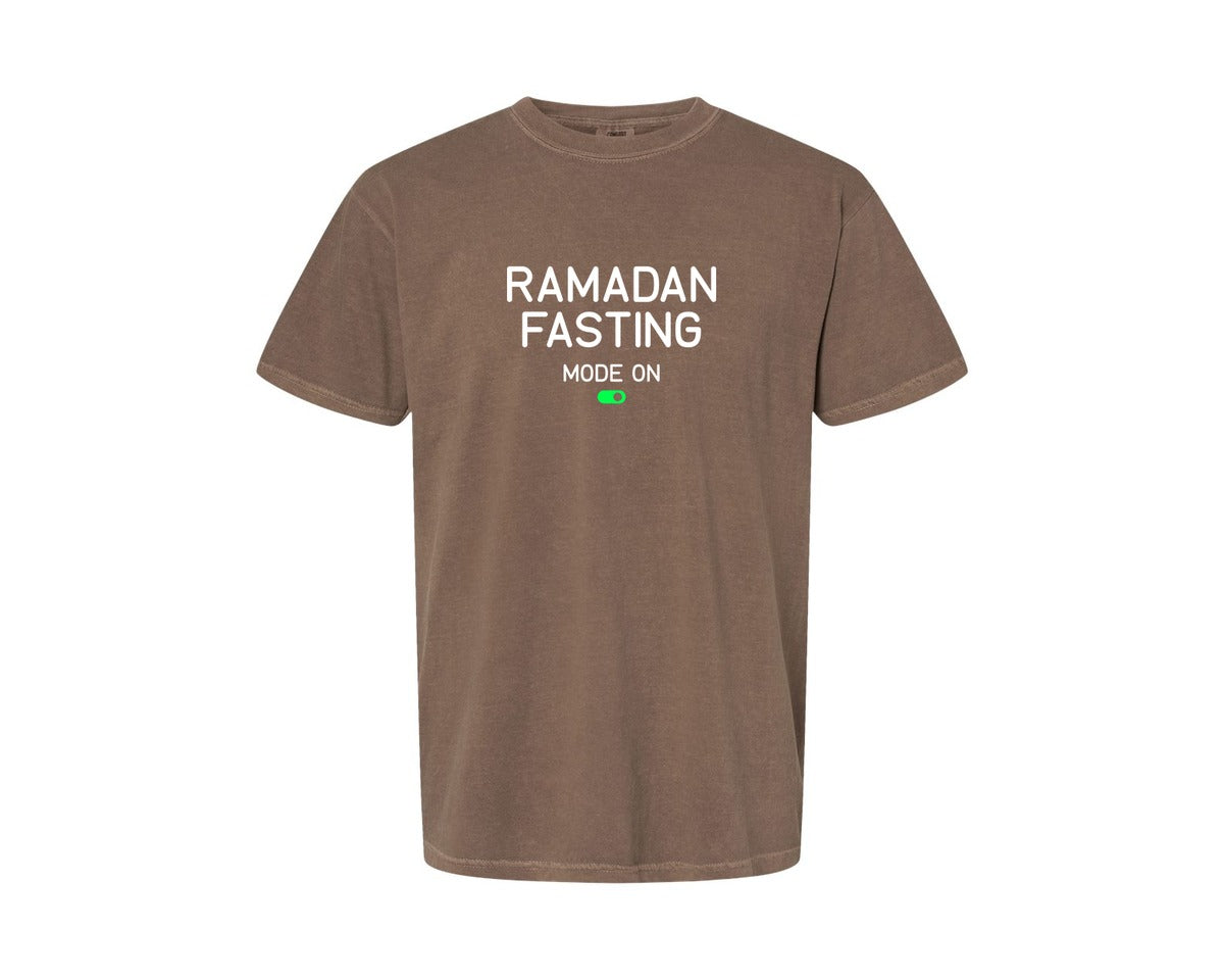 brand:Comfort Colors|color:Espresso|Ramadan Fasting Mode On Ramadan Typogra Graphic T-Shirt