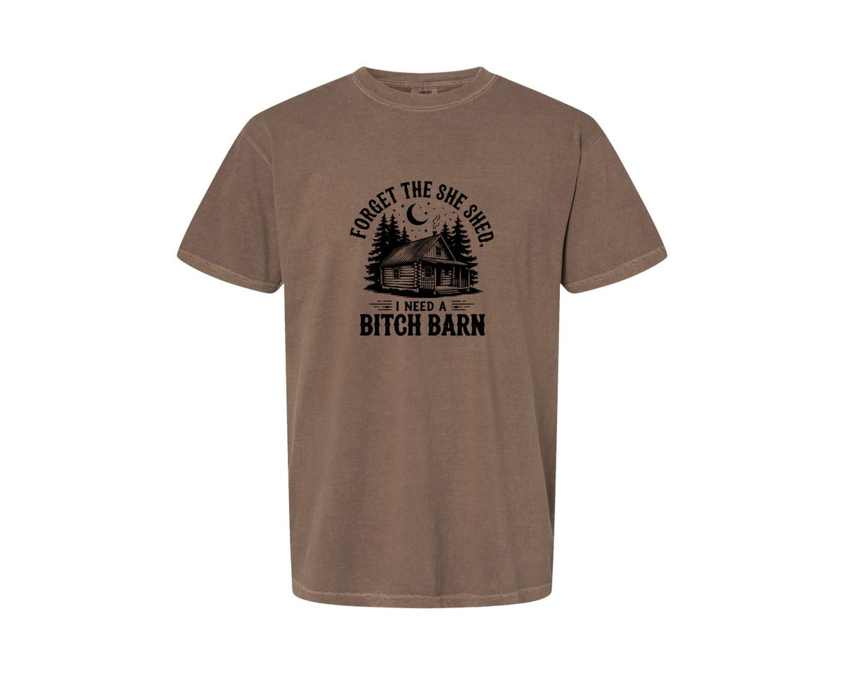 brand:Comfort Colors|color:Espresso|Farm Home Svgforget The She Shed Tshirt Graphic T-Shirt