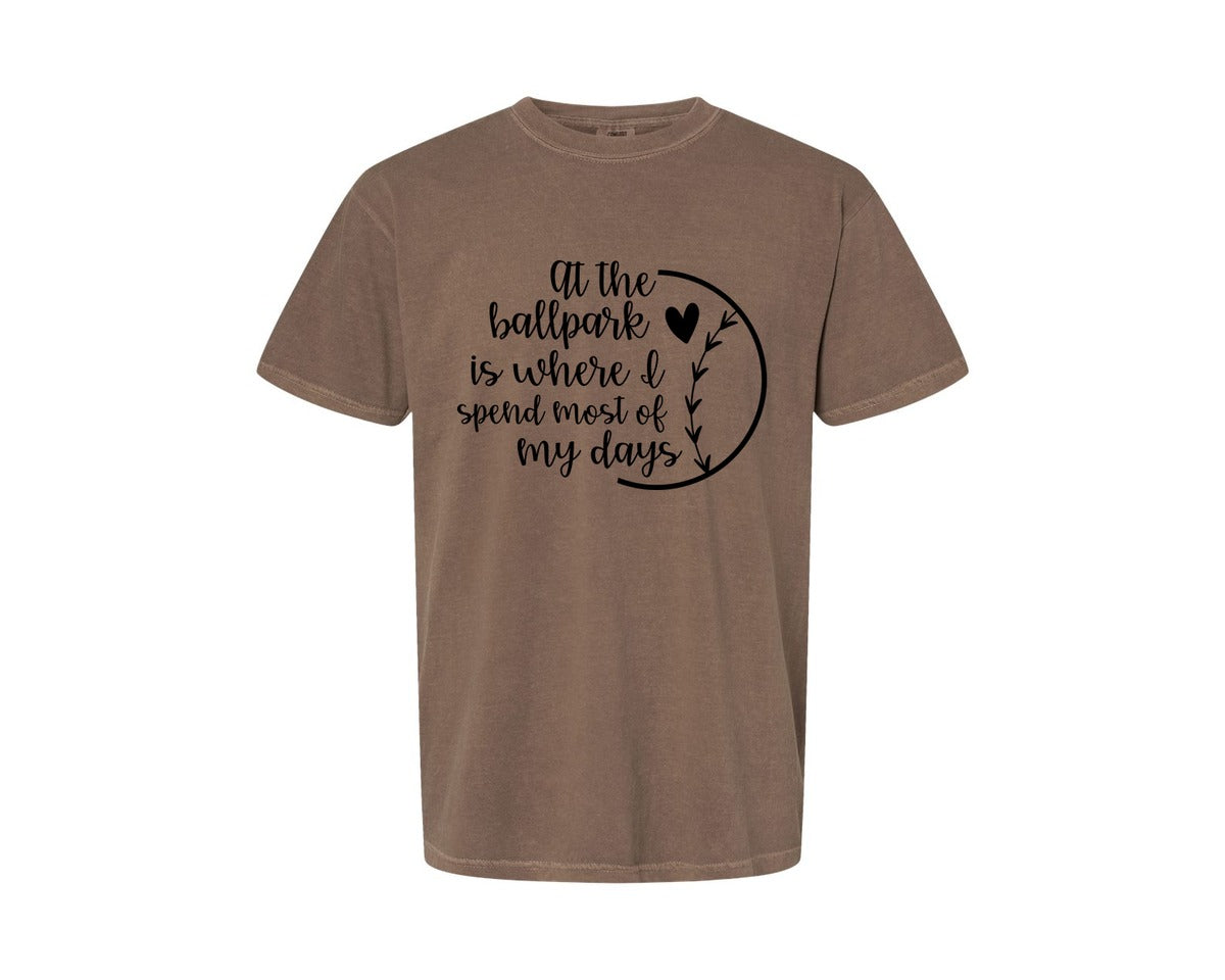 brand:Comfort Colors|color:Espresso|Baseball Mom Softball Mom 2 Graphic T-Shirt