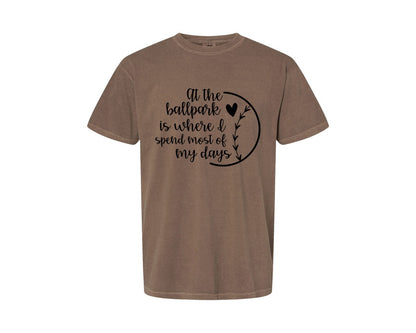 brand:Comfort Colors|color:Espresso|Baseball Mom Softball Mom 2 Graphic T-Shirt