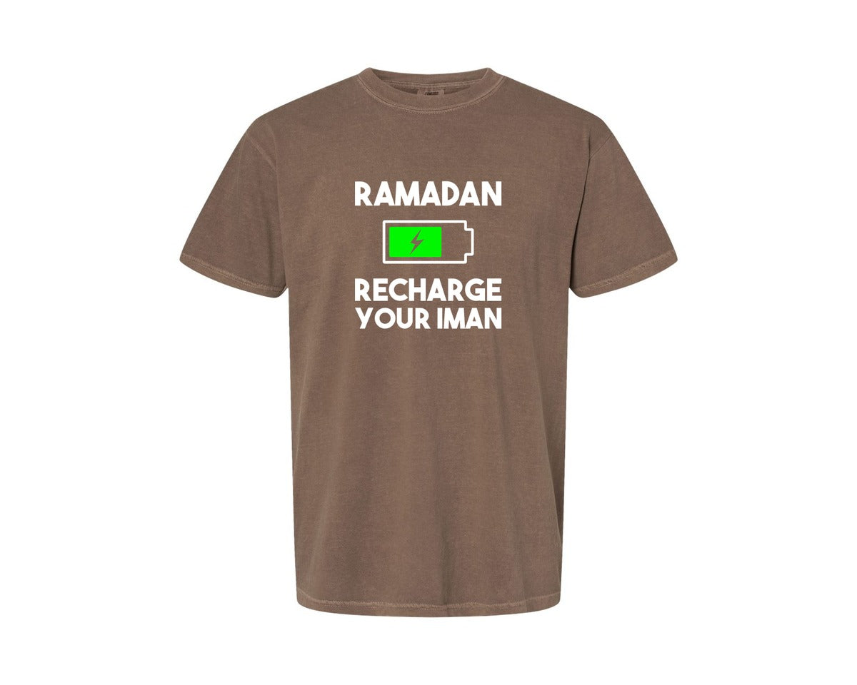 brand:Comfort Colors|color:Espresso|Ramadan Recharge Your Iman Muslim Motiv Graphic T-Shirt