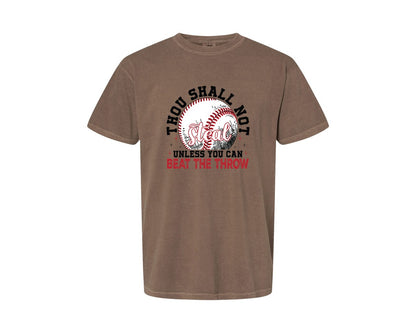 brand:Comfort Colors|color:Espresso|Funny Baseball Thou Shall Not Steal Graphic T-Shirt
