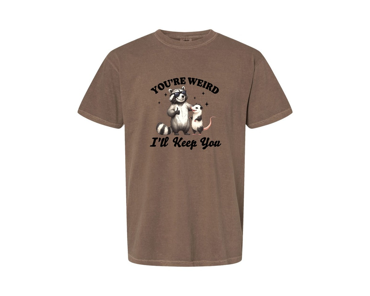 brand:Comfort Colors|color:Espresso|Sarcastic Funny Raccoon Possum Weird Graphic T-Shirt