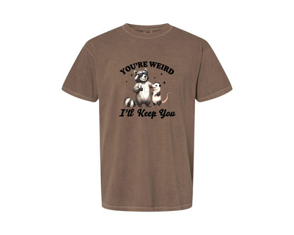 brand:Comfort Colors|color:Espresso|Sarcastic Funny Raccoon Possum Weird Graphic T-Shirt