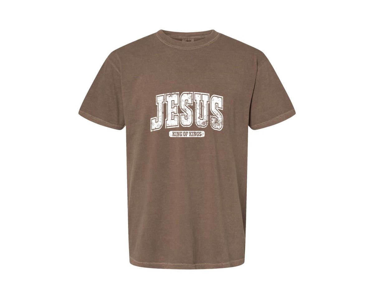 brand:Comfort Colors|color:Espresso|Jesus King Of Kings Christian S Graphic T-Shirt