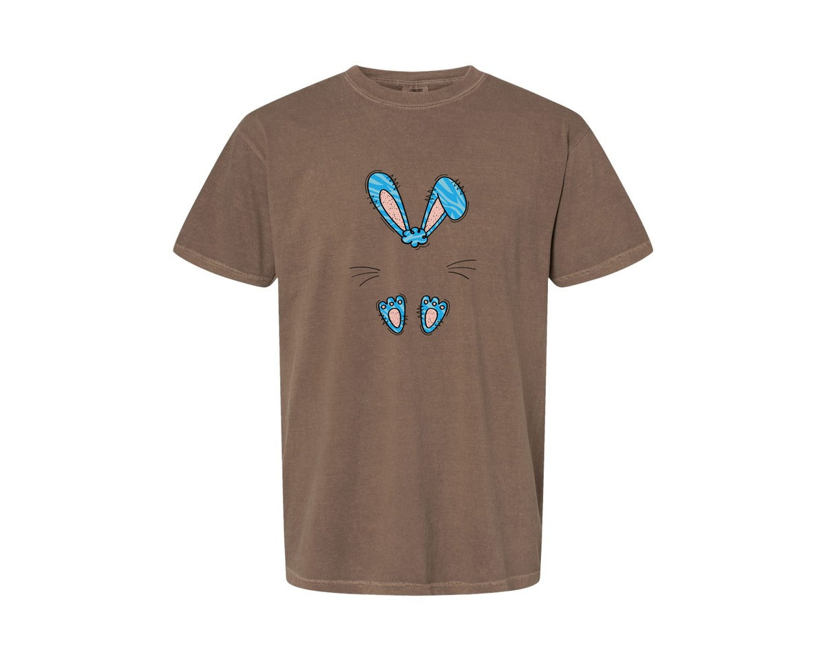brand:Comfort Colors|color:Espresso|Boys Easter Monogram Bunny Graphic T-Shirt