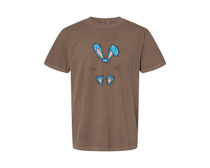 brand:Comfort Colors|color:Espresso|Boys Easter Monogram Bunny Graphic T-Shirt