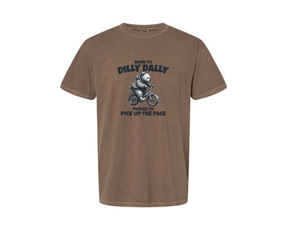 brand:Comfort Colors|color:Espresso|Born To Dilly Dally Little Bear Shirt Graphic T-Shirt