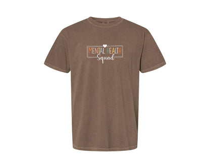 brand:Comfort Colors|color:Espresso|Mental Health Squad Brain Illness Mental Graphic T-Shirt