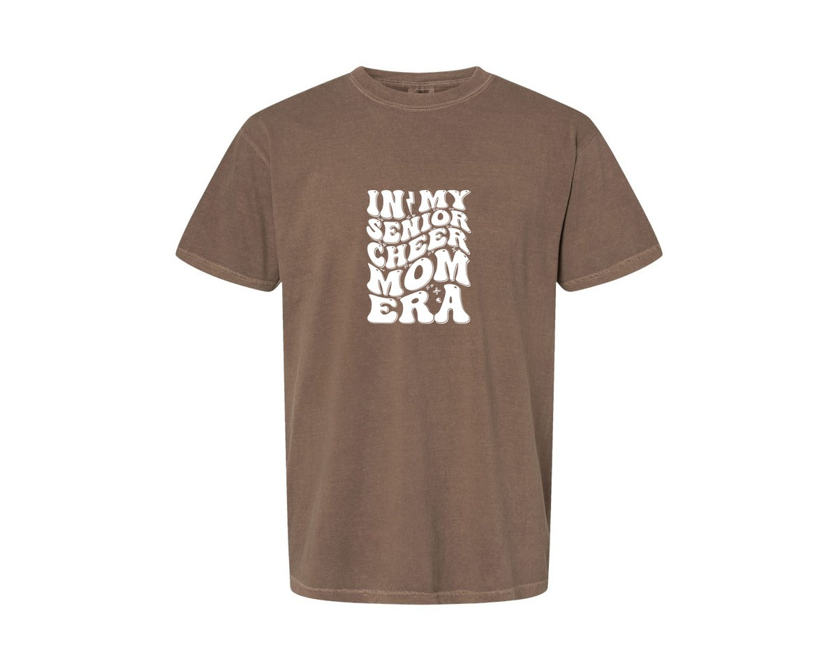 brand:Comfort Colors|color:Espresso|In My Senior Cheer Mom Era 2 Graphic T-Shirt