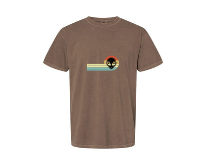 brand:Comfort Colors|color:Espresso|Retro Vintage Alien Face T Shirt Design Graphic T-Shirt