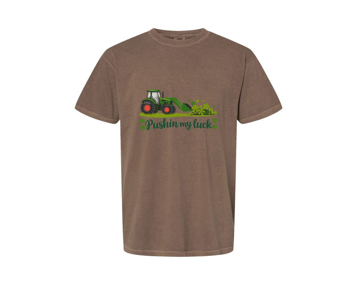 brand:Comfort Colors|color:Espresso|Pushin My Luck St Patricks Day 3 Graphic T-Shirt