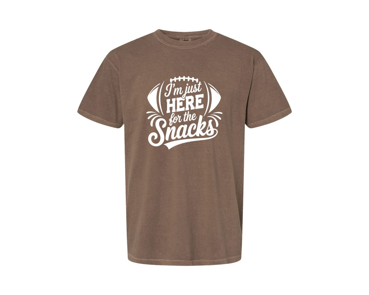 brand:Comfort Colors|color:Espresso|Im Just Here For The Snacks Graphic T-Shirt