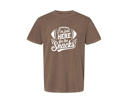 brand:Comfort Colors|color:Espresso|Im Just Here For The Snacks Graphic T-Shirt