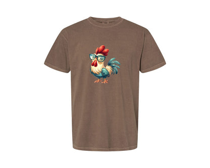 brand:Comfort Colors|color:Espresso|Cute Cartoon Rooster Design Graphic T-Shirt