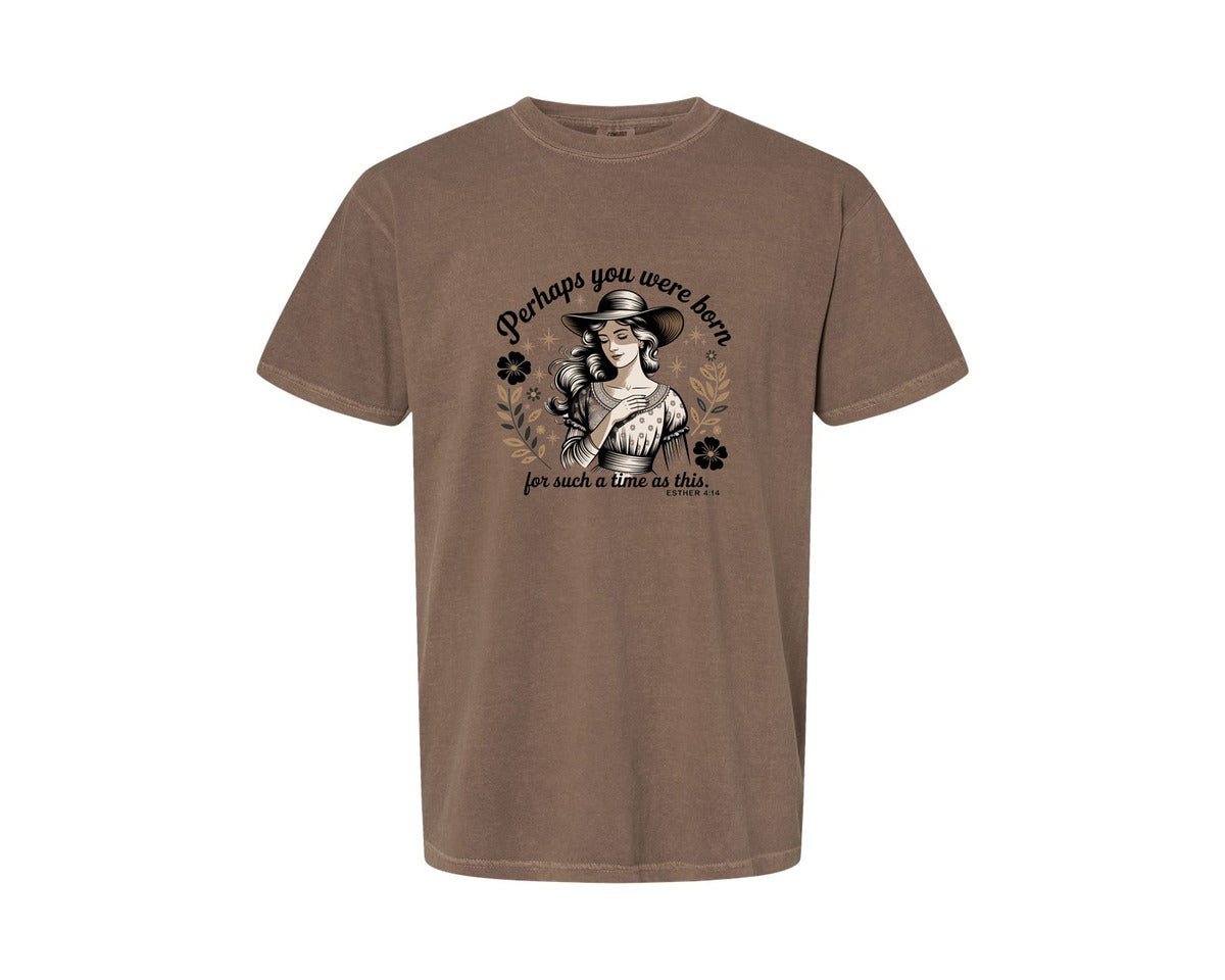 brand:Comfort Colors|color:Espresso|Perhaps You Were Born Christian 2 Graphic T-Shirt