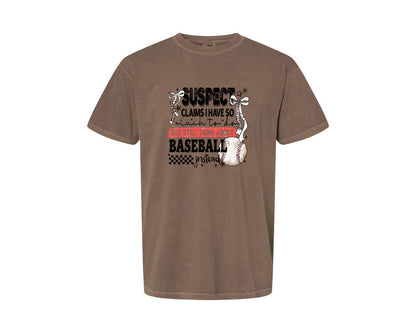 brand:Comfort Colors|color:Espresso|Baseball Bow Mom Quote Retro Distressed Graphic T-Shirt
