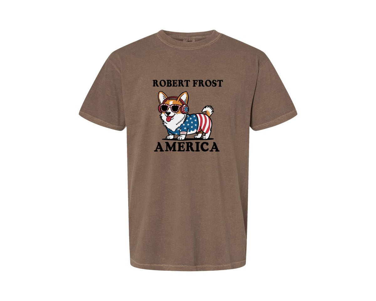 brand:Comfort Colors|color:Espresso|Corgi Dog 4Th Of July Graphic T-Shirt