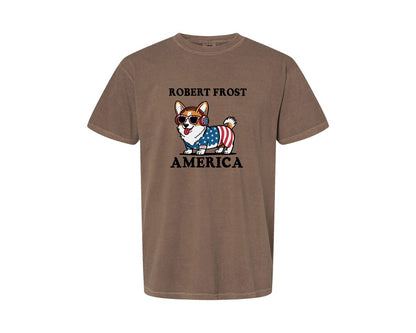 brand:Comfort Colors|color:Espresso|Corgi Dog 4Th Of July Graphic T-Shirt