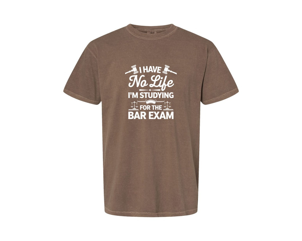 brand:Comfort Colors|color:Espresso|I Have No Life Bar Exam Law School Graphic T-Shirt