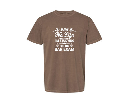 brand:Comfort Colors|color:Espresso|I Have No Life Bar Exam Law School Graphic T-Shirt
