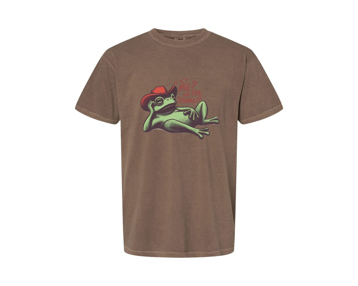 brand:Comfort Colors|color:Espresso|Drama Frog Funny Cowboy Aesthetic Graphic T-Shirt