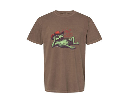 brand:Comfort Colors|color:Espresso|Drama Frog Funny Cowboy Aesthetic Graphic T-Shirt