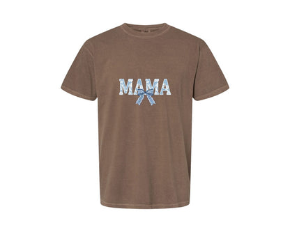 brand:Comfort Colors|color:Espresso|Mama Floral Coquette Bow Mama Graphic T-Shirt