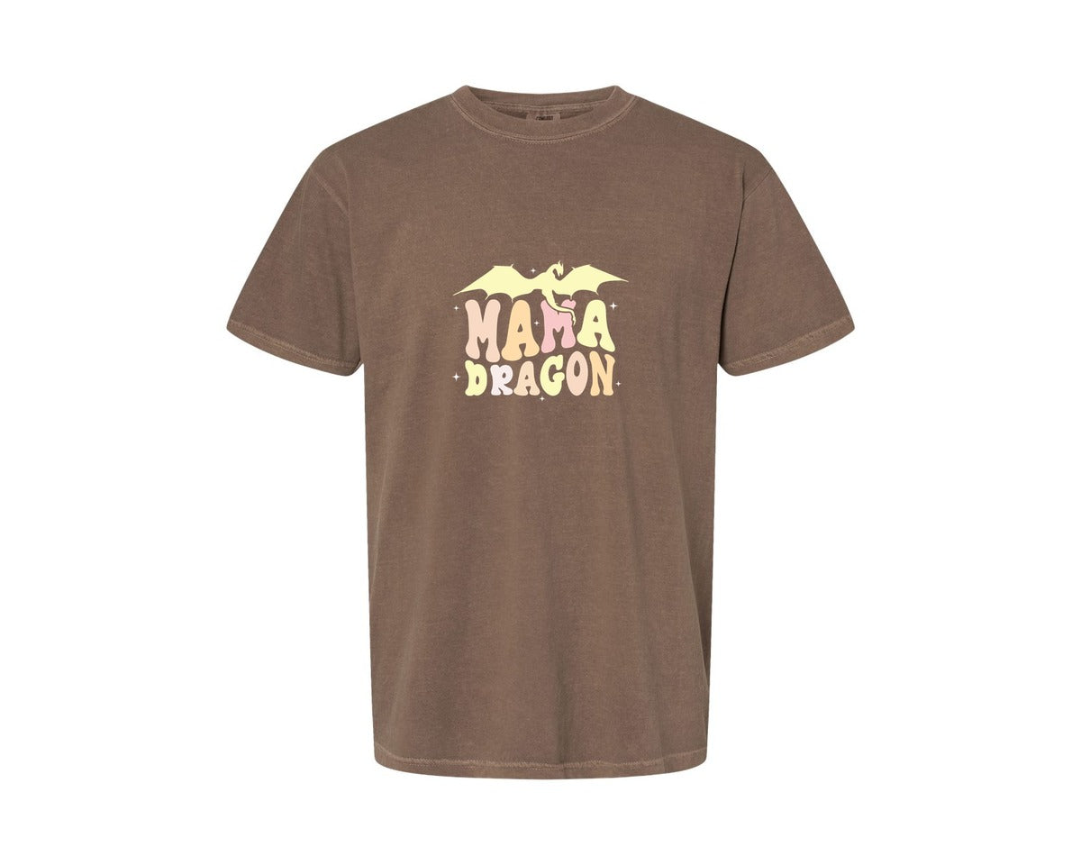 brand:Comfort Colors|color:Espresso|Mama Dragons Mothers Day Design Graphic T-Shirt