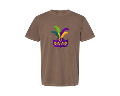 brand:Comfort Colors|color:Espresso|Mardi Gras Mask T Shirt Design 4 Graphic T-Shirt