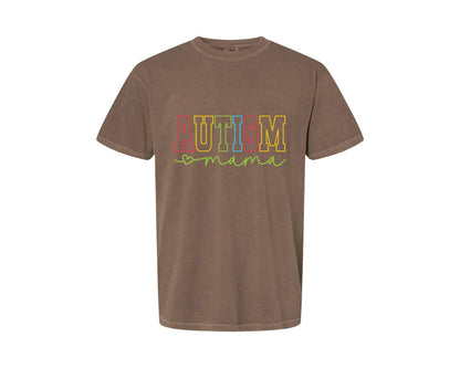 brand:Comfort Colors|color:Espresso|Autism Mama Awareness Graphic T-Shirt