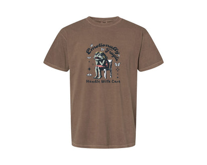 brand:Comfort Colors|color:Espresso|Frog Woman With Tears Emotionally Shirt Graphic T-Shirt