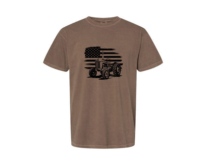 brand:Comfort Colors|color:Espresso|Tractor Flag Vector T Shirt Design Graphic T-Shirt