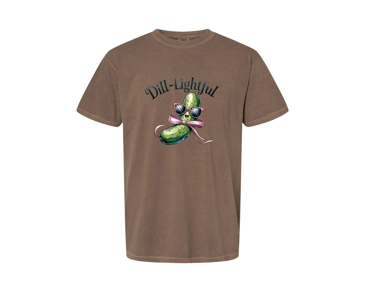 brand:Comfort Colors|color:Espresso|Dill Lightful Funny Pickle 2 Graphic T-Shirt